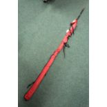 Daiwa fishing rod, 2.70m (90") two piece tubular glass construction, housed in a red slip case