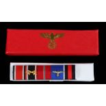 Boxed reproduction of Second World War German Field Marshal Erwin Rommel's medal ribbon bar