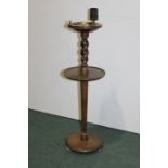 Early 20th century smokers stand, the top with matchbox holder, two cigar rests and glass ashtray,