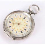 Silver open face pocket watch