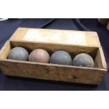 Jaques & Son Croquet balls, housed with the original box