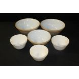 Six Mason Cash mixing and pudding bowls (6)