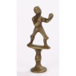 Boxing interest, a 19th Century pipe tamper, with a figure in a boxing pose, 50mm high