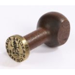 George III Duties on Soap Seal, the oak handle with a seal end and the inscription 'EXCISE SOAP No