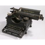 Smith Premier Typewriter, with keys and £ buttons from 1d to 10 Million, Provenance by family