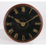 19th Century clockmakers shop sign, in the form of a dial with gilt numerals and gilt hands, 47cm