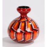 Poole Pottery Lorna Whitmarsh "Unique Studio Piece" vase, Mosaic pattern, the red ground with