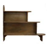 Art Deco style open bookcase, with three graduated shelves, 110cm wide