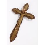 Art Deco style brass crucifix, 18.5cm x 31.5cm