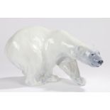 Royal Copenhagen polar bear porcelain model, blue lines to the base, numbered 089, incised 1137 to