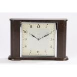 Smiths bakelite mantel clock, the white and silver effect square dial with Arabic numerals, on a