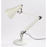 Anglepoise desk lamp, with white painted shade, sprung body and weighted base