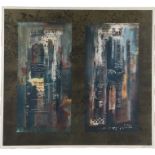 John Piper (1903-1992), Two Suffolk Towers, signed screenprint, numbered 32/70, label verso from the