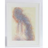 Krys Leach, "Silhouette II", female nude in profile, signed oil on board dated April '14, in a white