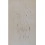 Eric Gill (1882-1940), "nude", print, housed in a limed glazed frame, the print 13.5cm x 21.5cm,