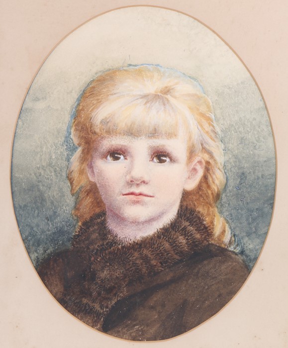 Portrait of a young girl in a fur tippet, possibly Miss Elizabeth MacSwiney of St Catherine’s House,