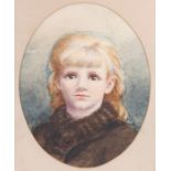 Portrait of a young girl in a fur tippet, possibly Miss Elizabeth MacSwiney of St Catherine’s House,