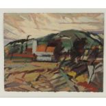 Michael Fairclough (B 1940), "Beddingham Chuch and Mount Caburn", oil on paper, signed and titled to