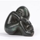 Bronze sculpture depicting a baby in the fetal position, 4.5cm high
