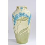 Substantial Minton porcelain vase, the cream ground with with raised blue floral decoration,