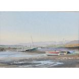 Godfrey Sayers, 20th Century British school, Boats of the waters edge, 16cm x 11cm