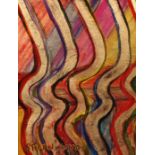 Style of Stellan Morner (1896-1979), abstract polychrome wavy lines, spuriously signed and dated '