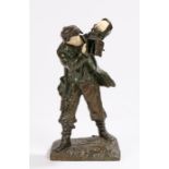 Victor Rousseau (1865-1964), early 20th century bronze and ivory figure depicting a Cornish