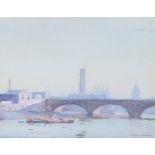 Cecil Jameson (b.1884 Christchurch, New Zealand - 1962), Waterloo Bridge, Evening, signed