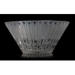 Lalique bowl with etched stylised barley decoration, marked Lalique France to base, 25.5cm diameter
