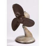 Elge type VM1SO fan, with brown rubber blades and silver body