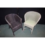 Two Lloyd Loom bedroom chairs (2)