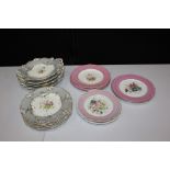 Royal Worcester plate, together with further foliate decorated plates, (qty)