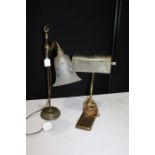 Two lamps, to include a students type lamp and another, (2)