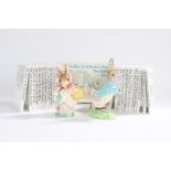 Beswick, Beatrix Potter, Peter Rabbit and Mrs Rabbit, together with the complete set of boxed books