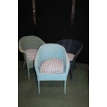 Two Lloyd Loom bedroom chairs and a similar chair (3)