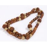 Unusual possibly Chinese horn effect bead necklace