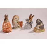 Beswick, Beatrix Potter, Old Mr Brown, Diggory Diggory Delvet, Cottontail and Poorly Peter