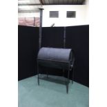 Oil drum barbecue / smoker, with attached chimney,