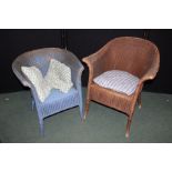 Two Lloyd Loom bedroom chairs (2)