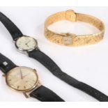 Rotary 9 carat gold gentleman's wristwatch, together with two ladies wristwatches, (3)