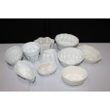 Collection of jelly moulds, various shapes and designs, (10)