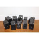 Collection of Box Brownie camera's, Coronet, Kodak, Hawkeye, etc, (qty)