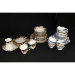 Grafton china porcelain part tea service, with foliate decoration, Royal Albert imari pattern tea