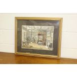 19th Century Swarbeck lithograph picture depicting an interior scene, housed in a glazed gilt frame,