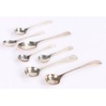 Collection of seven George V and later silver condiment spoons, 1.4oz (7)