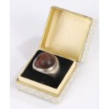 Gentleman's silver ring, with a star tigers eye stone