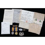 First World War grouping to the Cameronians ( Scottish Rifles ) pair of medals, 1914-1918 British