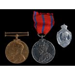 Pair of City of London Police medals, Edward VII 1902 Coronation medal, together with George V