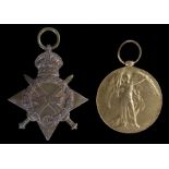 First World War 1914-15 Star (166858 A.G.W. BAKER. A.B. R.N.) and Victory Medal (166858 A.G.W.