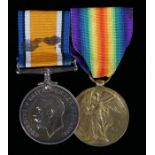 First World War British War Medal ( PTE. A. GRACE. A.S.C.) mounted on a bar with a Victory Medal (